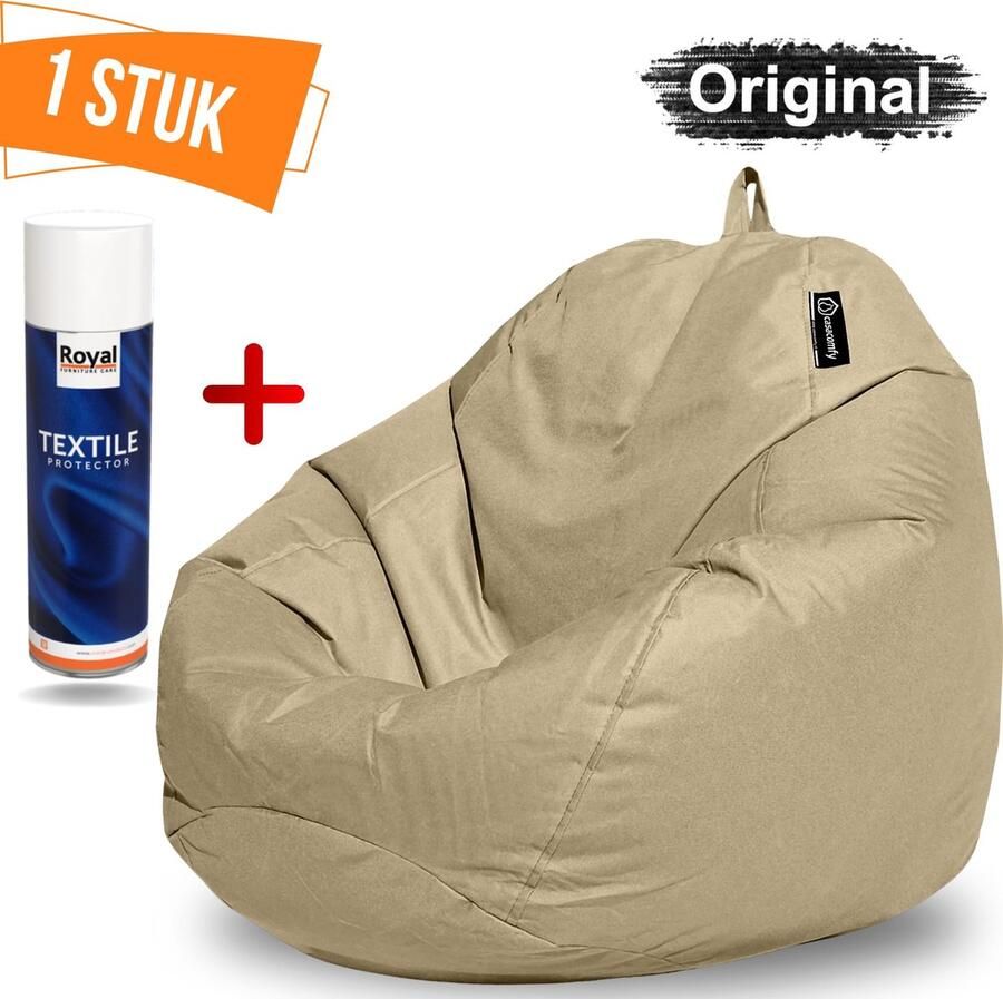 Casacomfy Zitzak+Royal Textile Protecor Spray Zitzak Stoel Volwassenen & Kinderen Pear Original Beige