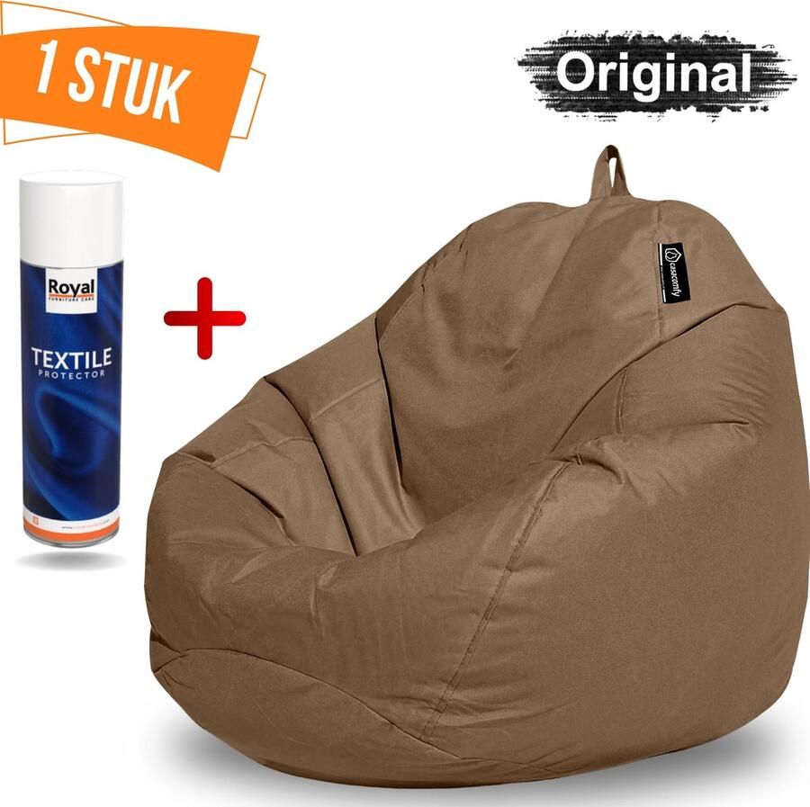 Casacomfy Zitzak+Royal Textile Protecor Spray Zitzak Stoel Volwassenen & Kinderen Pear Original Mokka Bruin