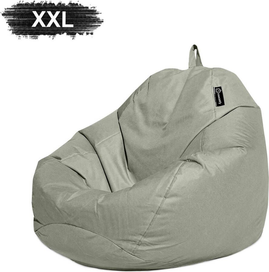 Casacomfy Complete Zitzak Volwassenen Pear XXL Grijs Binnen & Buiten Zitzak Comfortabel Duurzaam Vulling Originele EPS Waterafstotend