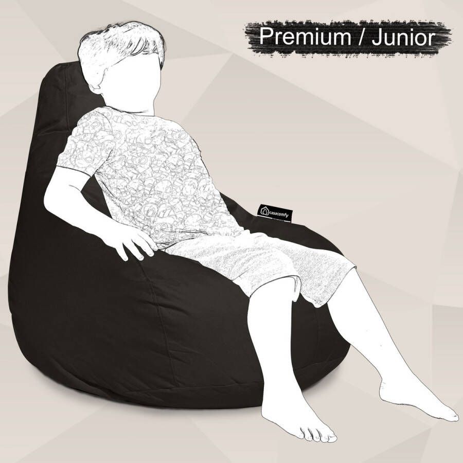 Casacomfy Premium Junior Zitzak voor Kinderen Ergonomisch Waterafstotend Zwart - Foto 2