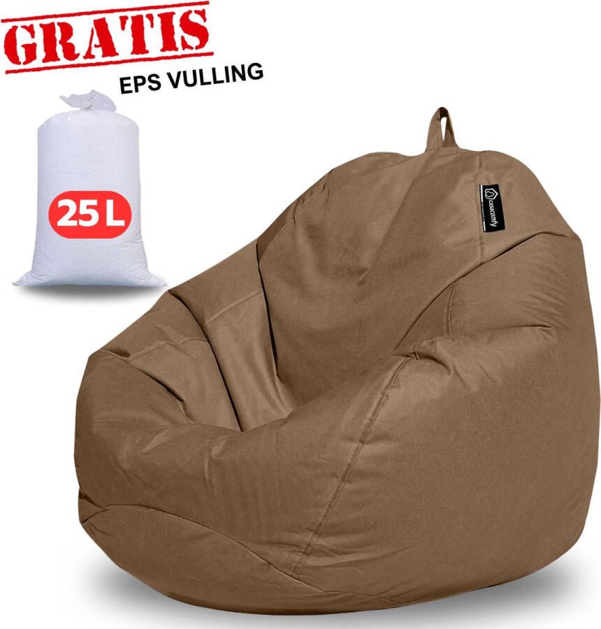 Casacomfy Complete Zitzak+(Gratis EPS 25 LT) Volwassenen & Kinderen Pear Original Mokka Bruin Binnen & Buiten Zitzak Waterafstotend Comfortabel Duurzaam Vulling Originele EPS - Foto 2