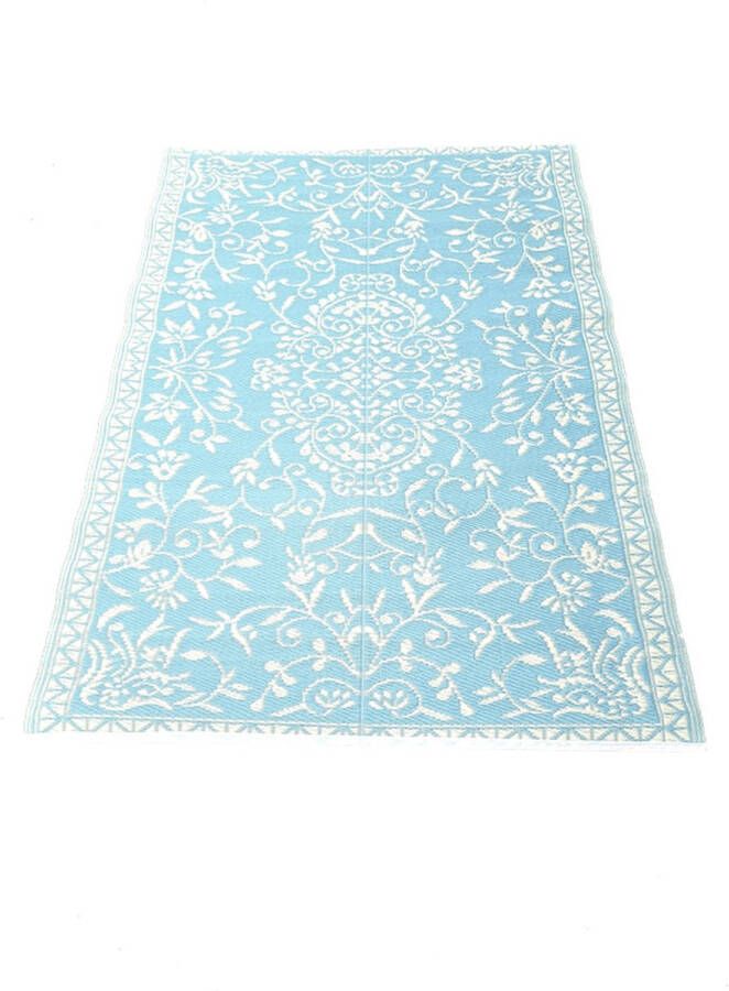 Casamariabreda.nl plastic vloerkleed-buitenkleed 120x180cm aqua Japanse bloem