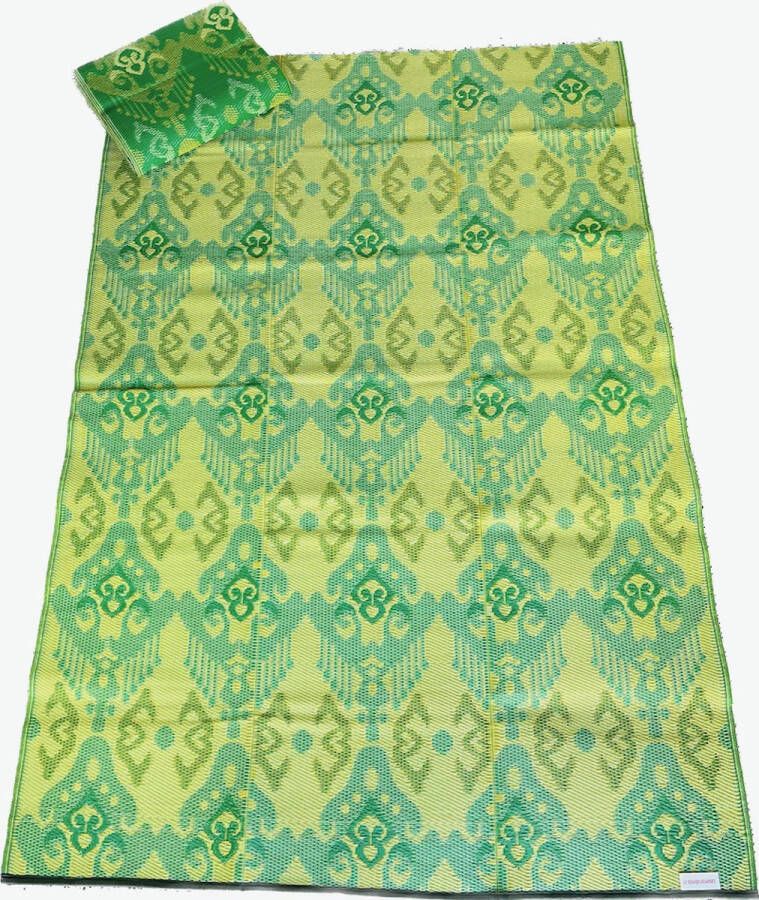 Casamariabreda.nl Plastic vloerkleed-buitenkleed 180x275 groen geel Ikat