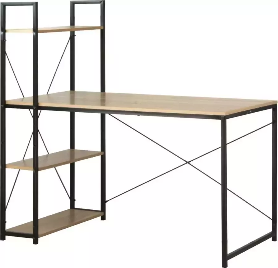 Casame CALICOSY Bureau B120cm met 4 planken industriële stijl