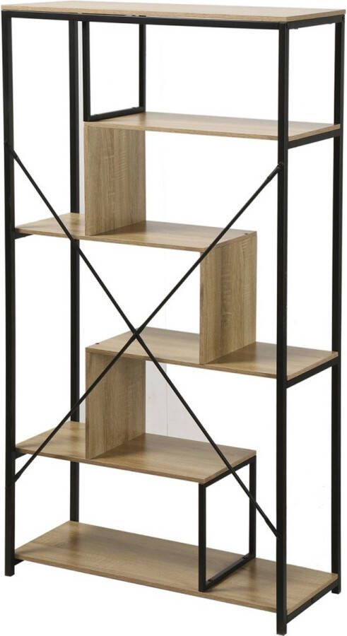 Casame CALICOSY 6 vaks boekenkast met metalen frame 84x34x160cm