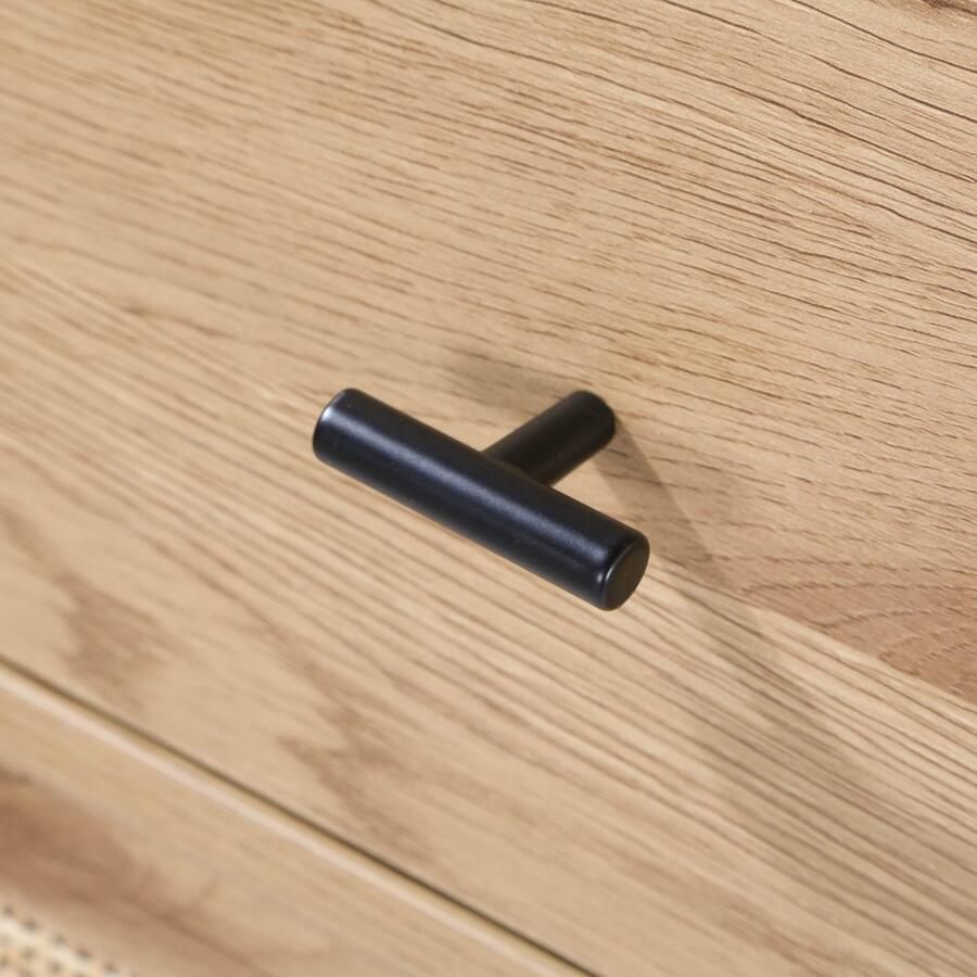 Casame CALICOSY 2 Deurs 2 Lades ladekast met Rotan Caning L90cm