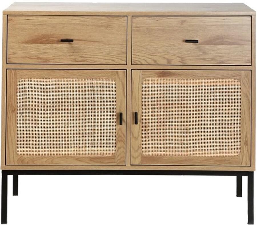 Casame CALICOSY 2 Deurs 2 Lades ladekast met Rotan Caning L90cm - Foto 3