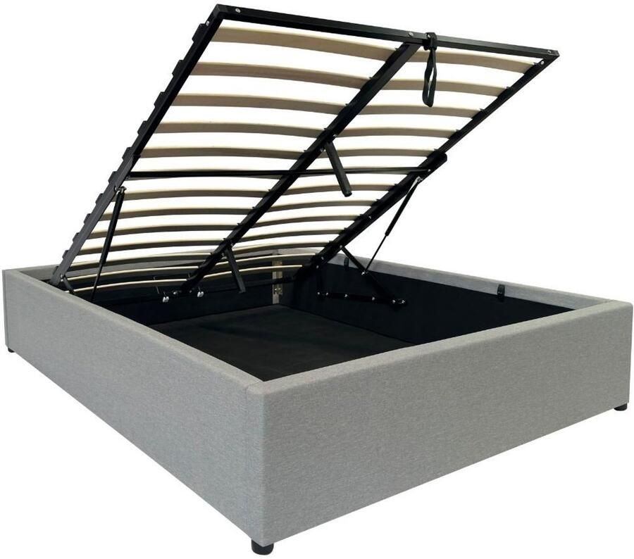 Casame CALICOSY Kopie van Opbergbed 140x190 cm met grijze stof ALBA