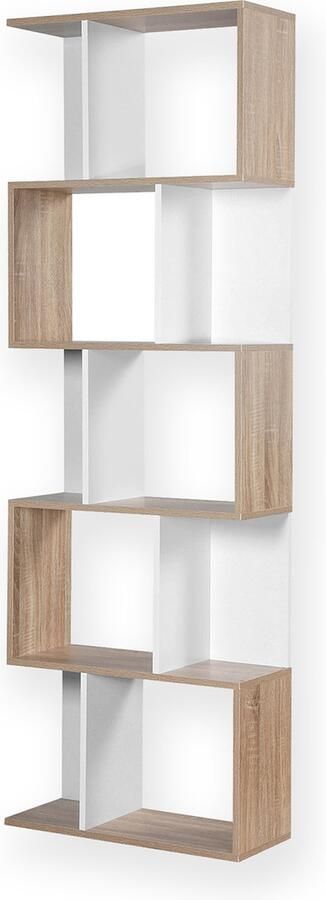 Casame CALICOSY Multi shelf boekenkast in hout en wit decor 60x24x180cm
