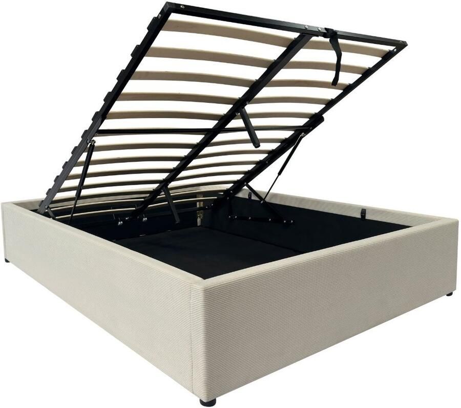 Casame CALICOSY Opbergbed 140x190 cm bekleed met fluweel ROMY