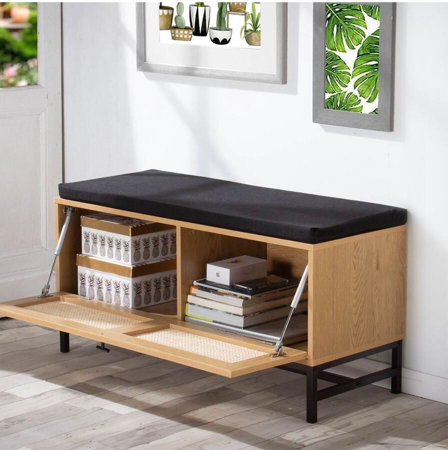 Casame CALICOSY Schoenenbank en Rotan Voorkant L100 cm - Foto 1