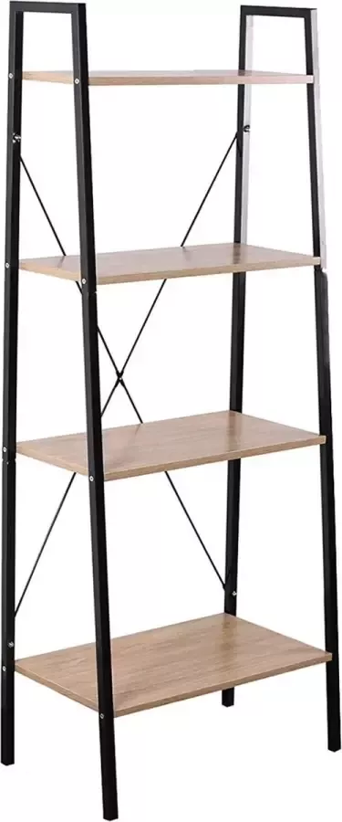 CaliCosy Opbergrek in industriële stijl met 4 niveaus 60x33x148cm