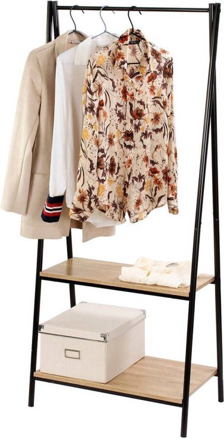 CALICOSY Rek met 2 planken in industriële stijl H151 cm