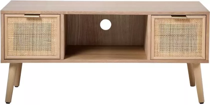 Casame CALICOSY TV-meubel met 2 lades en rotan voorkant L100 cm