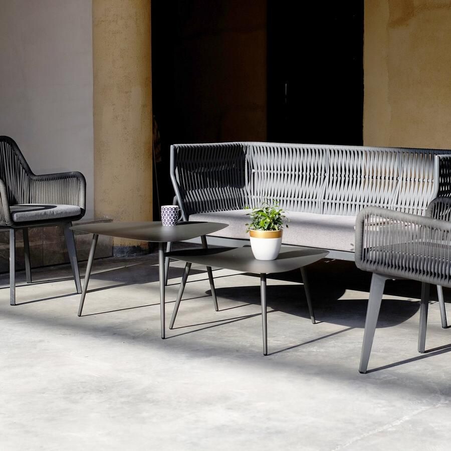 Casa.pro Salontafel set Aymavilles 2-delig tuintafels antracietgrijs