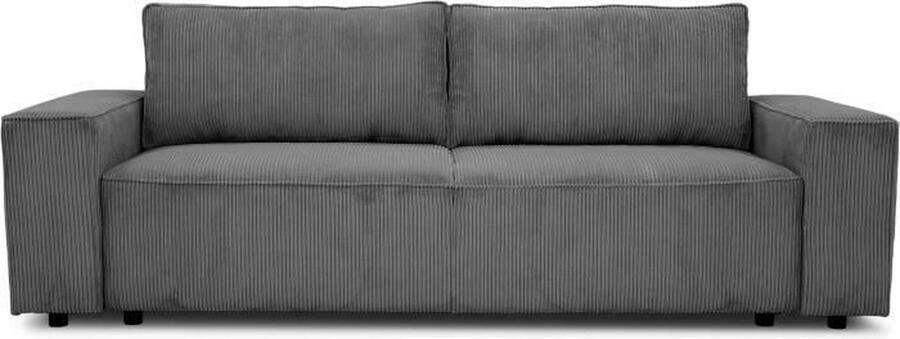 Merkloos 4-zits vaste bank JOSH Antraciet ribfluweel 241 x 86 x 88 cm