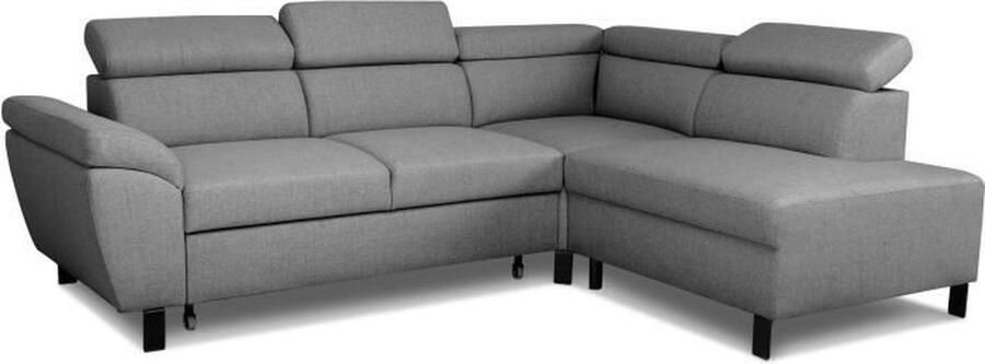 CASAPY Hoekbank 4 personen STAN Antraciet stof 3 panelen Omkeerbaar 243 x 92 x 184 cm