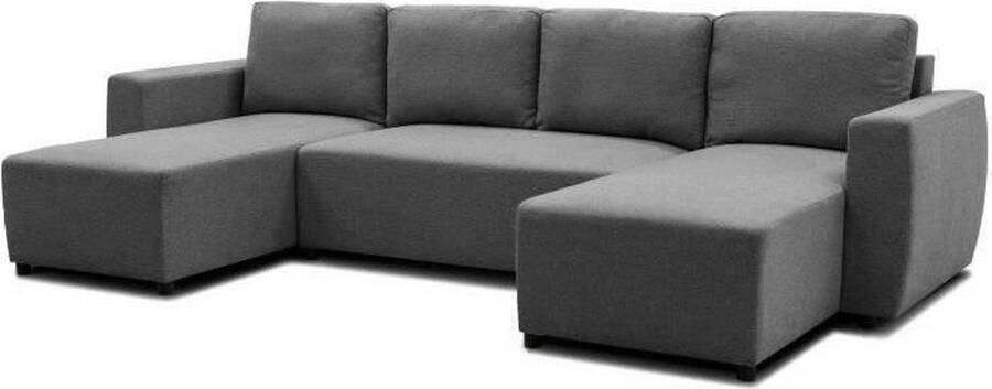 CASAPY PHARELL 5 6 zits panoramische hoekbank Antraciet stof Opbergbox B297 x D155 x H85 cm
