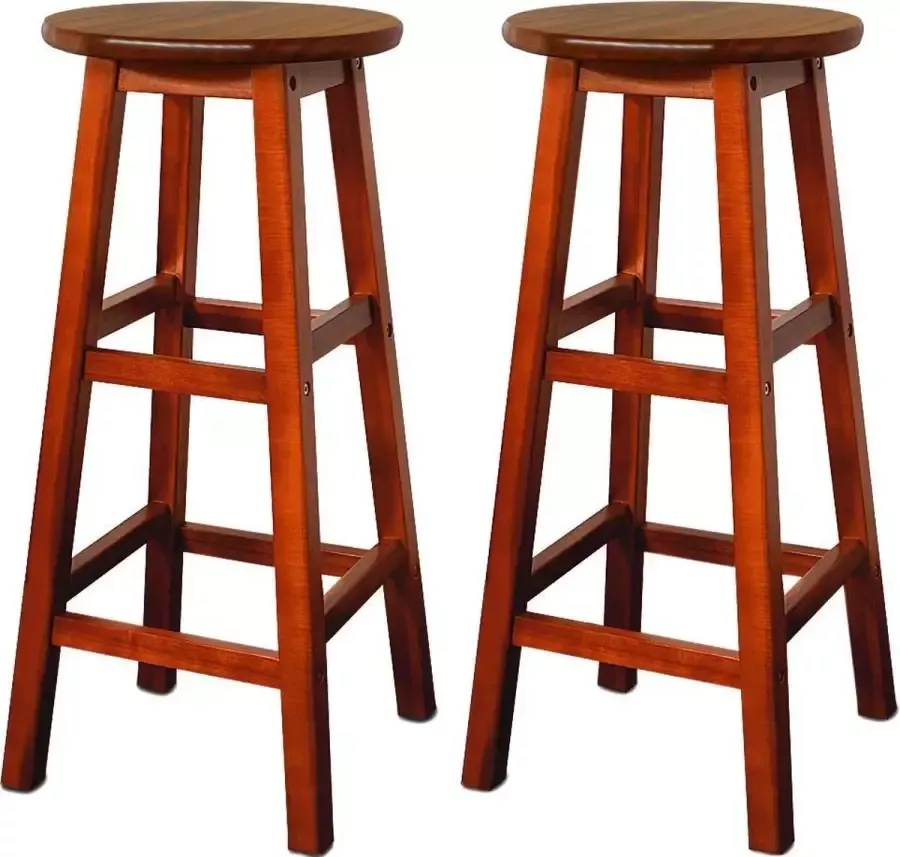 Casaria Barkrukken Massief Acacia Hout 2 Stuks Zithoogte 76 cm - Foto 2