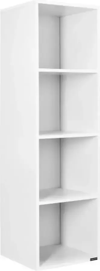 Casaria Boekenkast 4 Vakken 106x30x30cm Vloerbeschermer 40kg Draagvermogen Wit
