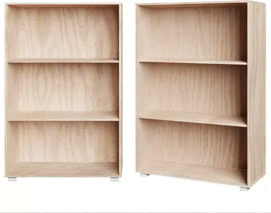 Casaria Boekenkast Vela 3 Vakken Verstelbaar 115x60x28 cm Eiken