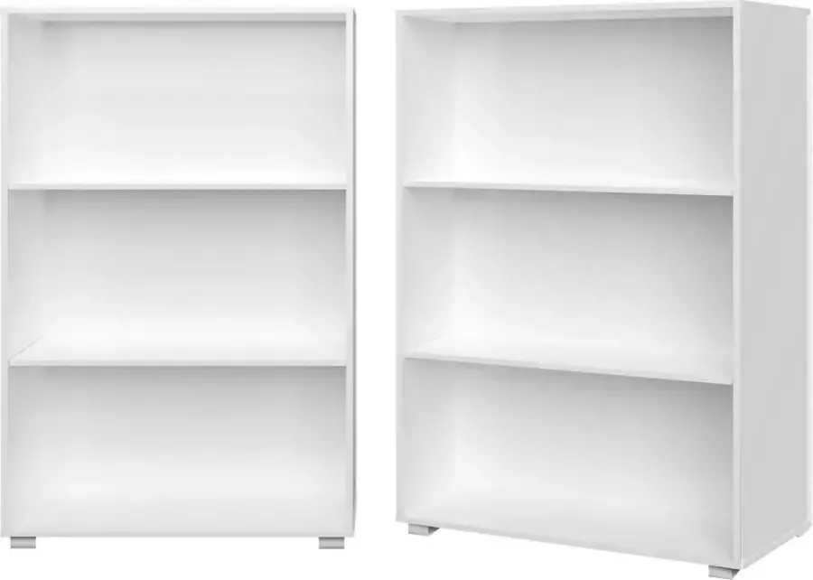 Casaria Boekenkast Vela 3 Vakken Verstelbaar 115x60x28 cm Wit