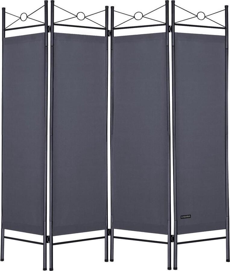 Casaria Deuba – 2 stuks Kamerscherm Antraciet met 4 panelen 180x163 cm Scheidingswand