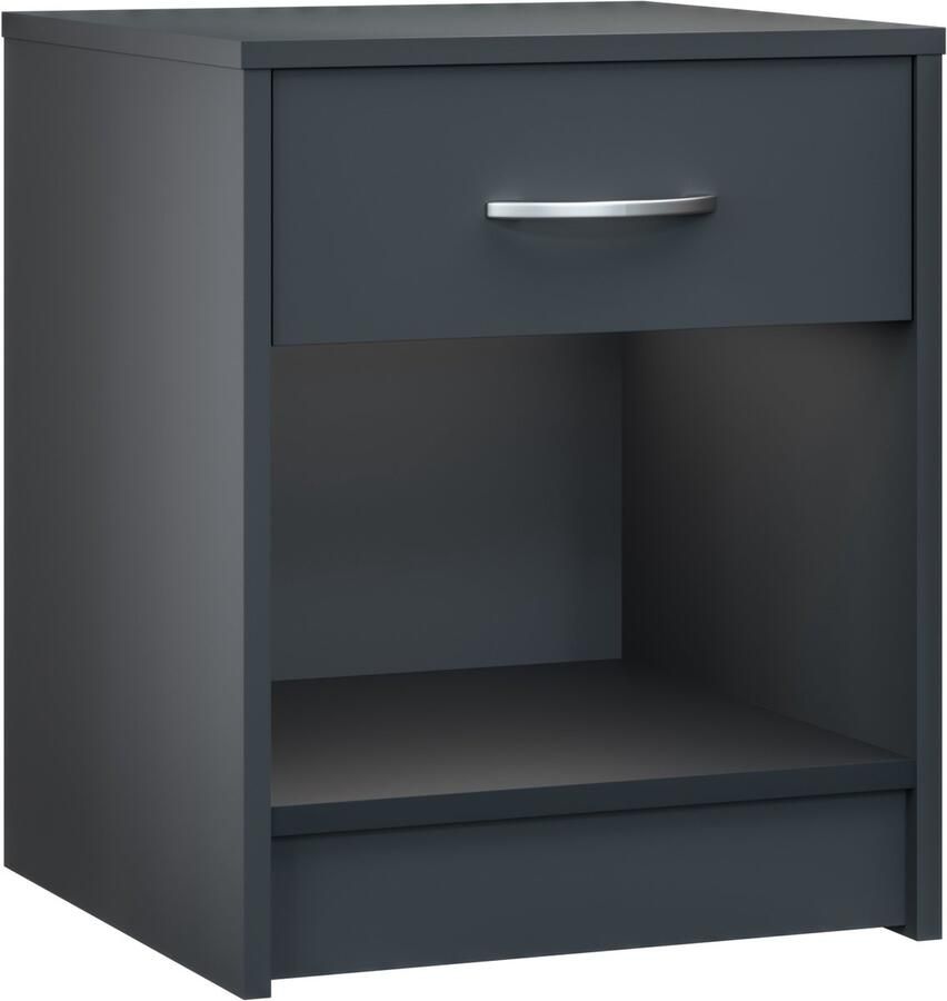 Casaria Nachtkastje met Lade – 50x40x35cm Extra Opbergvak Antraciet