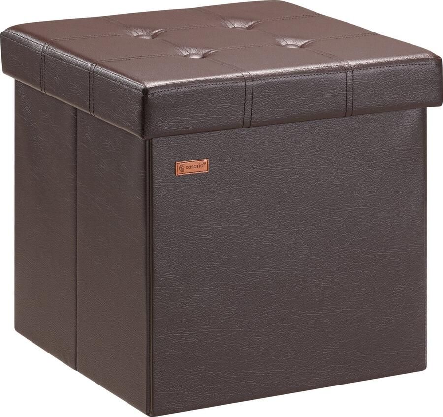 Casaria Zitbank met Opbergruimte 38x38x38cm 40L Kunstleer – Bruin