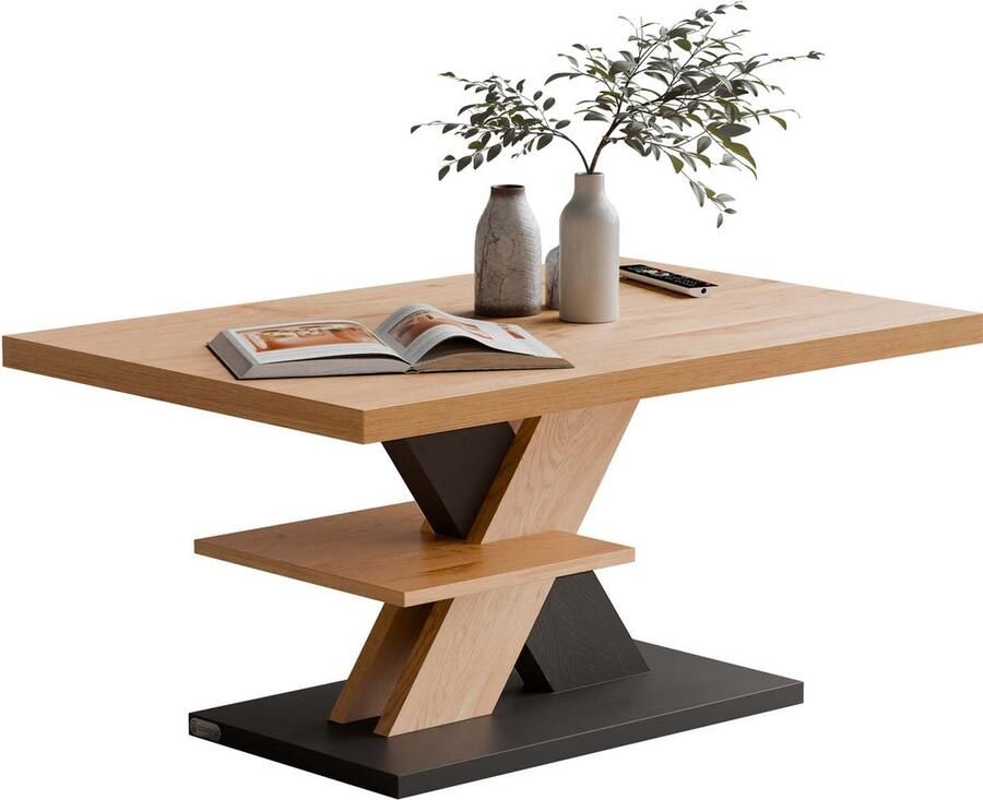 Casaria Salontafel Detroit Extra Legblad 90x60x45cm Grijs