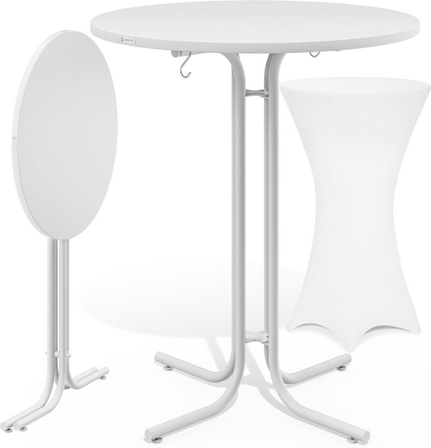 Casaria Statafel inkl. Hoes Inklapbaar 80x110cm Metaal Wit