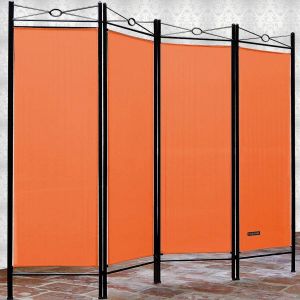Casaria Deuba Kamerscherm Lucca 180x160 cm Inklapbaar Scheidingswand Oranje