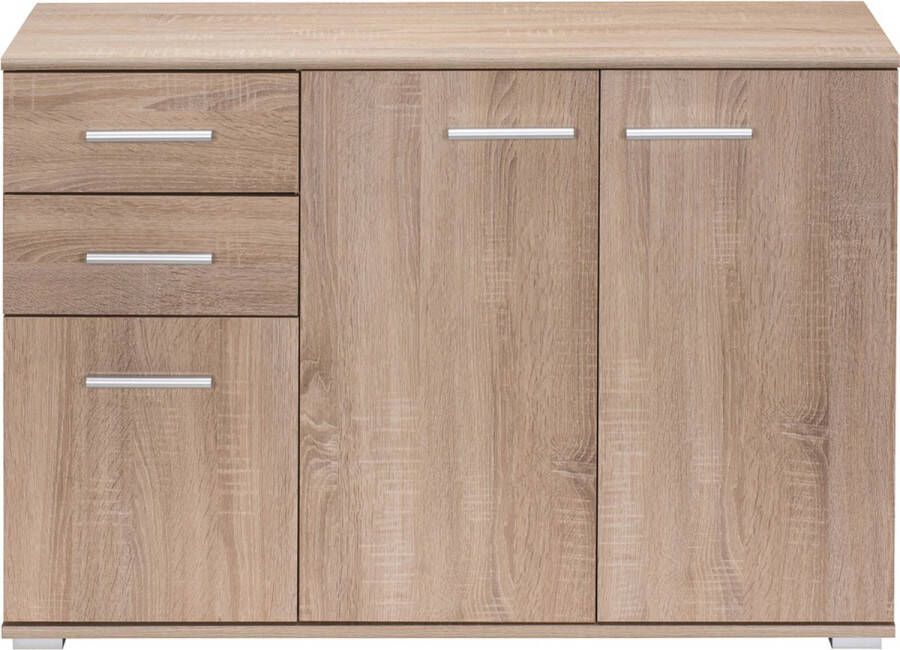 Casaria Dressoir Alba – 3 Deuren 2 Laden MDF 107x75x35 cm Eiken