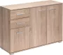 Casaria Dressoir Alba – 3 Deuren 2 Laden MDF 107x75x35 cm Eiken - Thumbnail 1