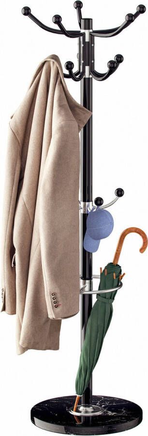Casaria Kapstok 360° Draaibaar 14 Haken 37x37x175cm Zwart