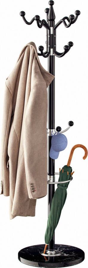 Casaria Kapstok Staand 14 haken Draaibaar 37x37x175cm Zwart