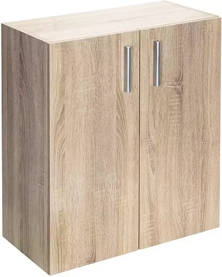 Casaria Opbergkast Vela 77 x 60 x 30 cm 2 vakken met 2 deuren Eik Kast