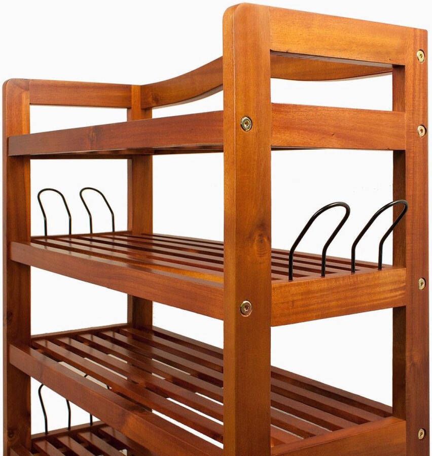 Casaria Schoenenrek 75x26x82cm – tot 40 Paar Acaciahout Donkerbruin
