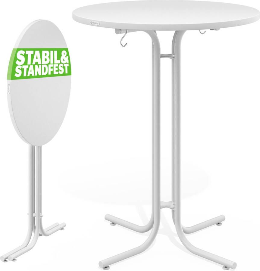 Casaria Statafel 70x110cm Inklapbaar Verstelbare Tafelpoten Wit