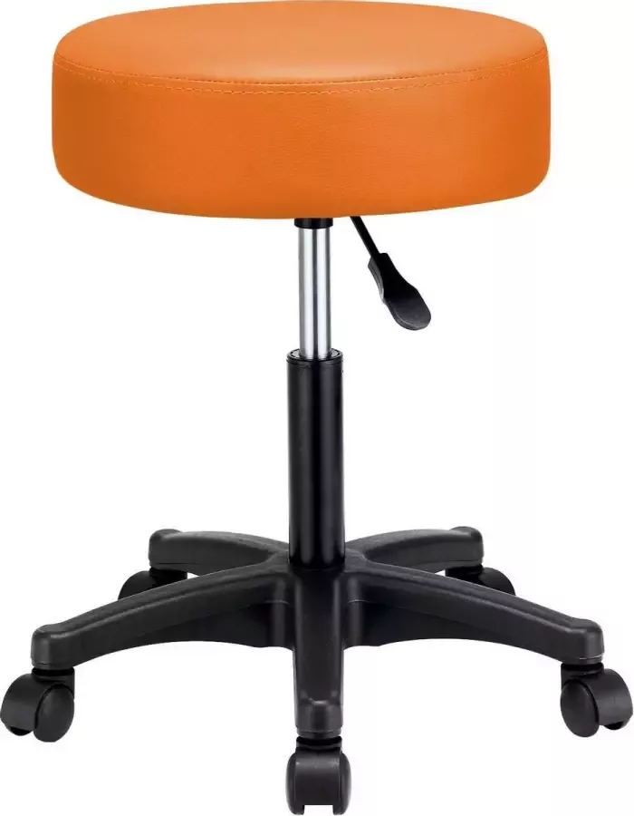Casaria Verstelbare Draaikruk 46 60cm Zithoogte – 1 Stuks Oranje