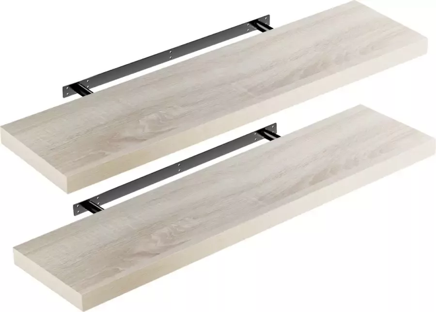 Casaria Wandplank – 2 St. 90 cm 15kg Belastbaar – Eiken