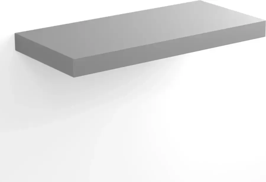 Casaria Wandplank Zwevend Hout Bevestiging 15kg Belastbaar Grijs 50 cm