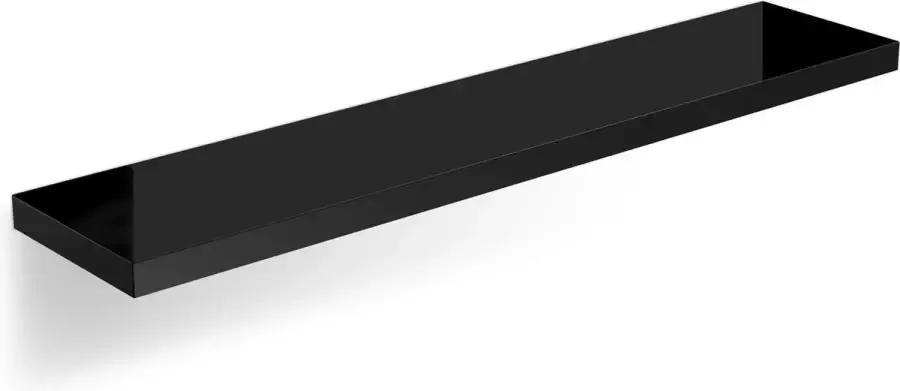 Casaria Wandplank Zwevend Hout met Bevestiging 15kg Belastbaar Zwart 50 cm