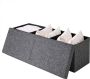 Casaria Zitbank met Opbergruimte 115x40x40cm 131L Linnen Look – Donkergrijs - Thumbnail 2