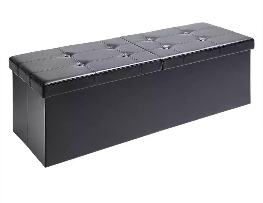 Casaria Zitbank Opbergkist – 131L Kunstleder 115x40x40 cm – Zwart - Foto 3