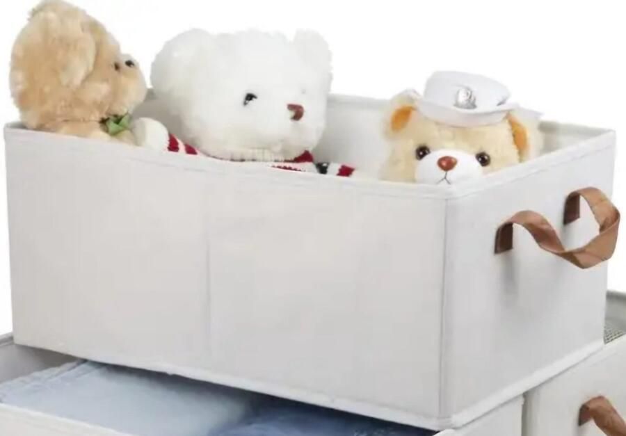 CasaVerse Kastorganizer -Kast Organizer Kleding Set Van 3 Lade organizer set Opbergmanden Stof Opvouwbaar Stevig Katoenen Kledingkastopslagdeken Kledingopbergdoos voor jeans T-shirts Lichtgrijs