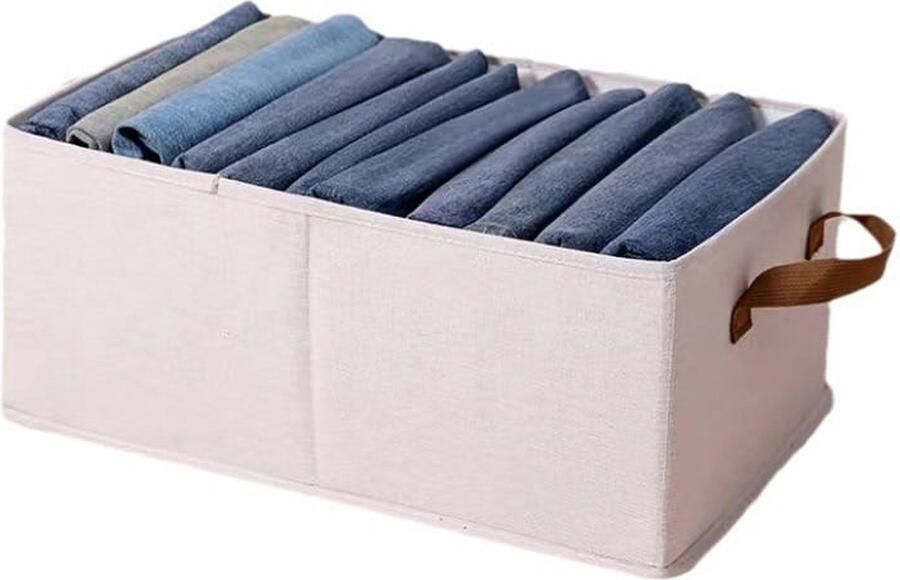CasaVerse Kastorganizer Kast Organizer Kleding Lade organizer set Hoge Kwaliteit Stof Opvouwbaar Stevig Katoenen Kledingkastopslagdeken Kledingopbergdoos voor jeans T-shirts CremeWit