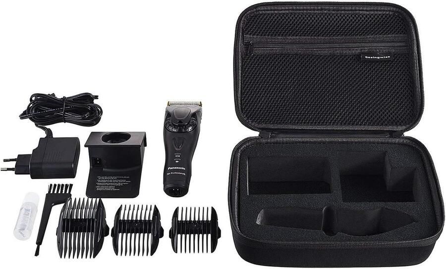 Casingwise koffer voor Panasonic ER-DGP80 ER-GP82 scheermes- haartrimmerkoffer met compartiment voor kabels en accessoires voor op reis baardtrimmer harde tas met draagriem zwart