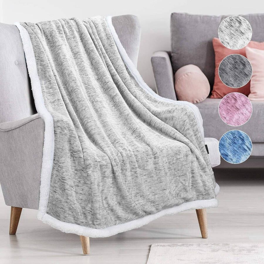 Catalonia Classy SHOP YOLO Sherpa Fleece deken zachte pluizige gezellige fleecedeken winterdeken voor eenpersoonsbed voor volwassenen kind- 150 x 130 cm