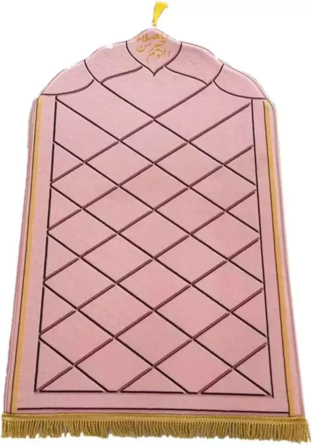 catisfied Gebedskleed anti slip opvouwbaar stevig klassiek design sadjada dames vrouw islam velvet roze pink